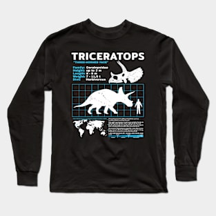 Triceratops Fact Sheet Long Sleeve T-Shirt